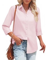 Womens Oxford Shirts Button Down Shirts Cotton Dress Shirts Long Sleeve Collared Work Office Blouses Tunic Tops