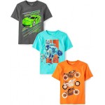 The Children's Place Boys' Vehicle Short Sleeve Graphic T-Shirts,multipacks